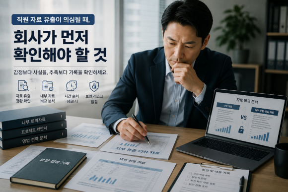 직원 자료 유출이 의심될 때 회사가 먼저 확인해야 할 것 - 거래처에서 뜻밖의 이야기를 들을 때가 있습니다 관련 이미지