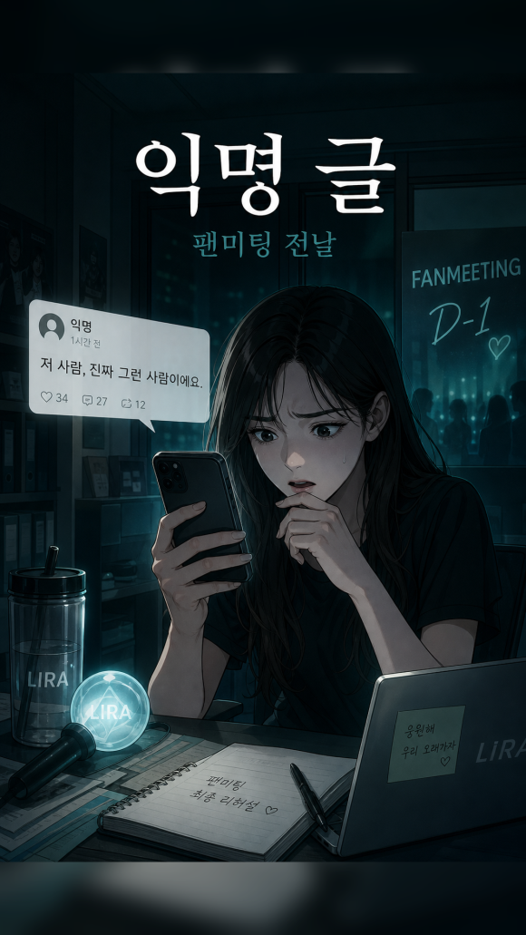 팬미팅을 하루 앞두고 익명 커뮤니티에 올라온 사진과 글 - 탐정 의뢰 - 팬미팅을 하루 앞두고 익명 커뮤니티에 오래된 사진과 글이 올라왔습니다 관련 이미지