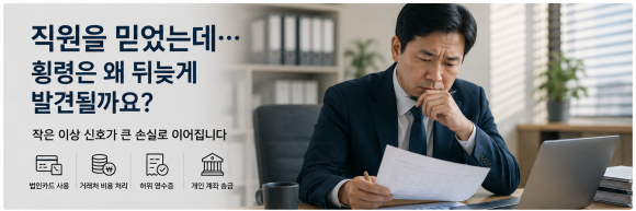 직원을 믿었는데… 횡령은 왜 뒤늦게 발견될까요? - "우리 회사에서는 절대 그런 일은 없을 겁니다." 관련 이미지
