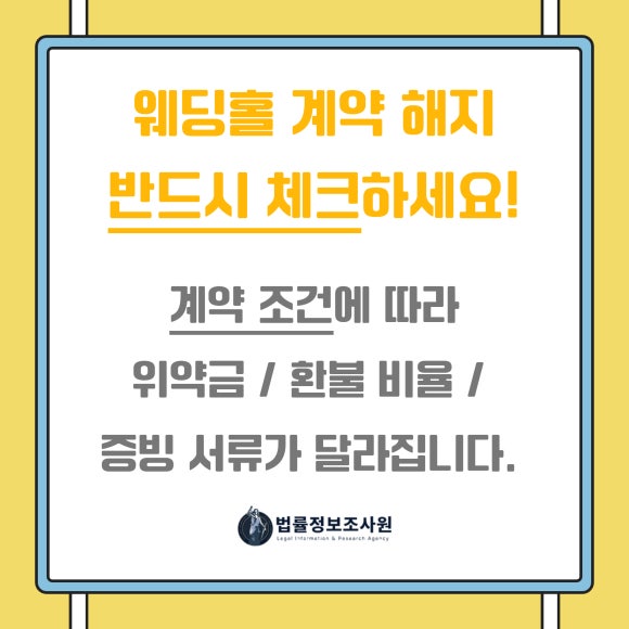웨딩홀 계약 해지 시 소비자가 반드시 확인해야 할 6가지 체크리스트 - 결혼 준비 중 갑작스러운 사정으로 웨딩홀 계약을 해지해야 하는 상황 관련 이미지