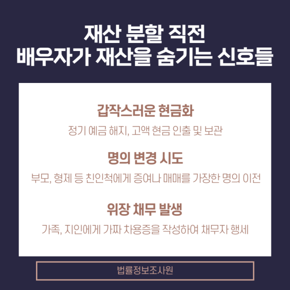 이혼 전 배우자의 은닉 재산 확인 가이드 - 배우자의 은닉재산 추적은 이혼이라는 큰 절차를 앞두면서 놓치지 않고 챙겨야… 관련 이미지