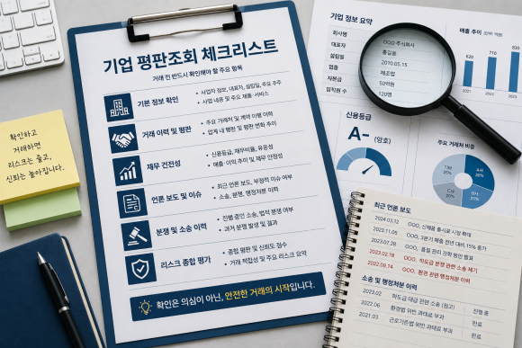 기업 평판조회, 신용등급만 보고 거래해도 괜찮을까요? - "새로운 거래처를 찾을 때 가장 먼저 무엇을 확인하시나요?" 관련 이미지