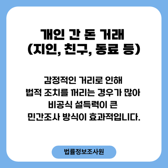 애매한 채권 정리, 민간조사원을 활용해보세요 - 100만원~1000만원 대 미수금의 추심입니다 관련 이미지