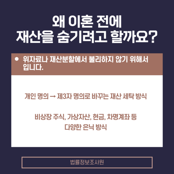 이혼 전 배우자의 은닉재산여부 사실조사가 필요한 이유 - 이혼 이야기가 오가기 시작하면서 관련 이미지