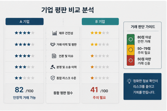 기업 평판조회, 신용등급만 보고 거래해도 괜찮을까요? - 신용등급만으로는 알 수 없는 부분도 있습니다 관련 이미지