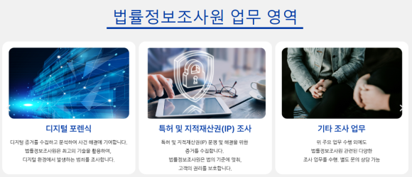 법률정보조사원이 하는 업무에 대해 알려드립니다. - 전문조사 서비스 관련 이미지