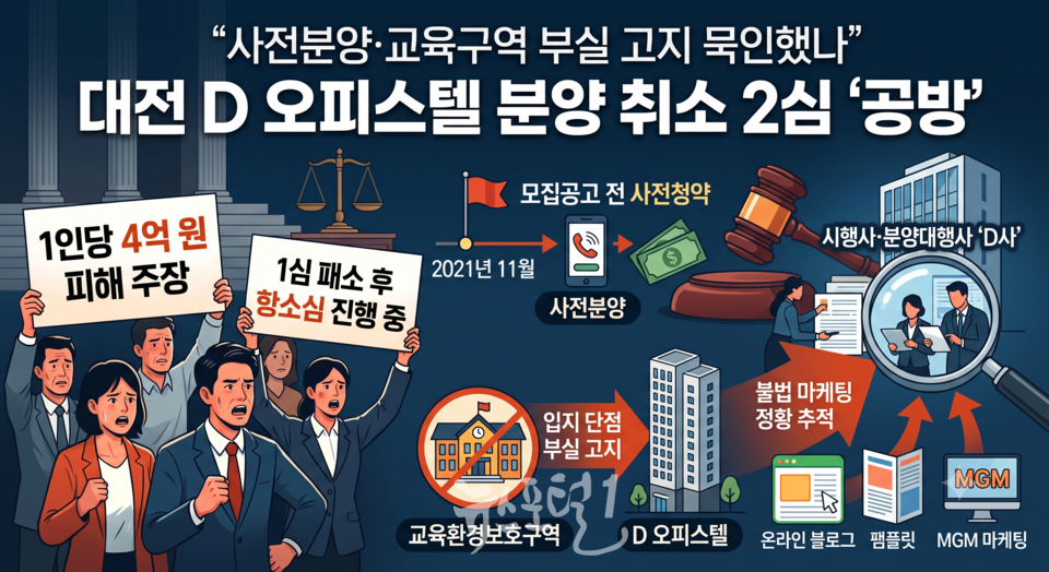 대전 D 오피스텔 분양 취소 2심 '공방'