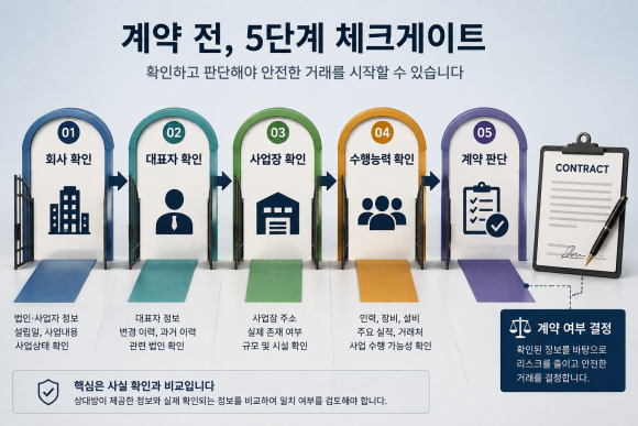 큰 계약을 앞두고 거래처가 이상하다는 느낌이 든다면, 계약서보다 먼저 볼 것이 있습니다 - 이런 신호가 있다면 계약을 서두르기 전에 한 번 더 확인해 보십시오 관련 이미지