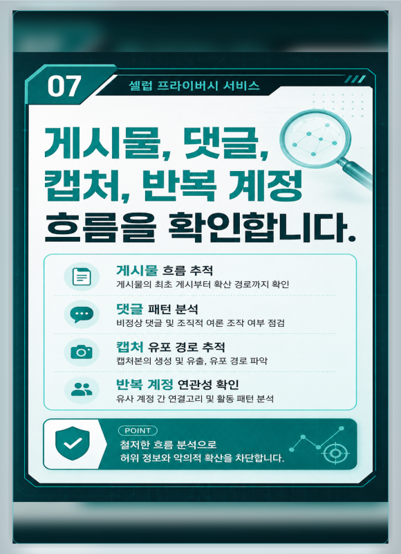 셀럽 프라이버시 서비스 | 유명인 사생활 노출·온라인 확산 대응 - 처음부터 모든 자료를 완벽하게 준비할 필요는 없습니다 이미지 7 셀럽 프라이버시 서비스 | 유명인 사생활 노출·온라인 확산 대응 - 처음부터 모든 자료를 완벽하게 준비할 필요는 없습니다 관련 이미지