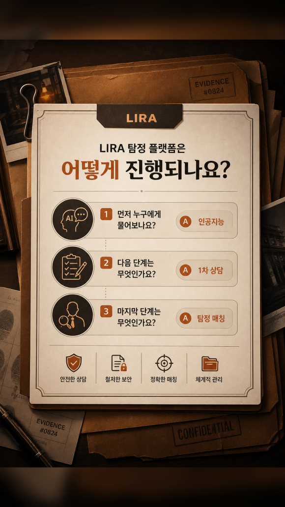 리원 탐정 플랫폼 - 탐정 의뢰 시 가장 먼저 이용하세요 - 지금 가진 기록과 실제로 확인 가능한 내용을 나누어 보는 것이 좋습니다 관련 이미지